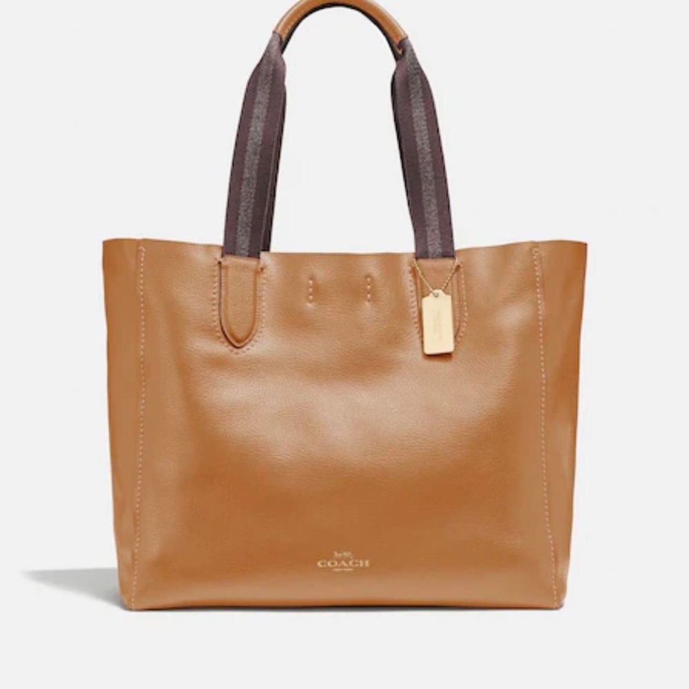 Coach Derby Tote Pebbled Leather read details very clean outside condition